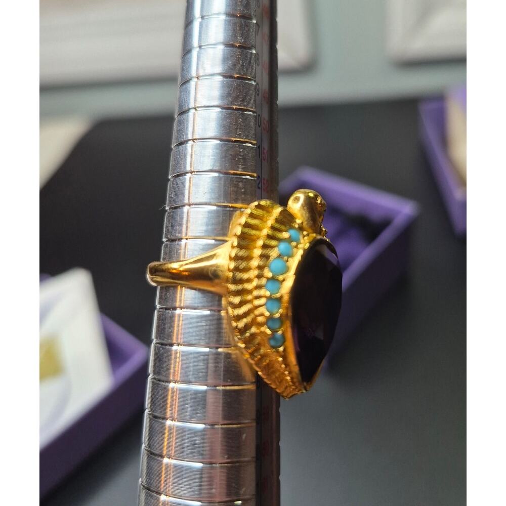 Elizabeth Taylor for Avon Egyptian Revival Phoenix Earrings and Ring - Picture 8 of 11